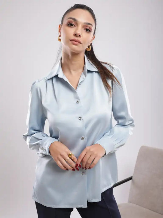 Classic Grey Silk Shirt