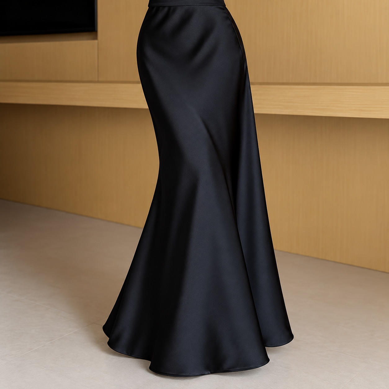 Ivort Glow Satin Skirt skirt close-up