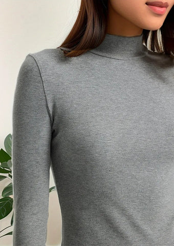 GREY HIGH NECK BODYCON