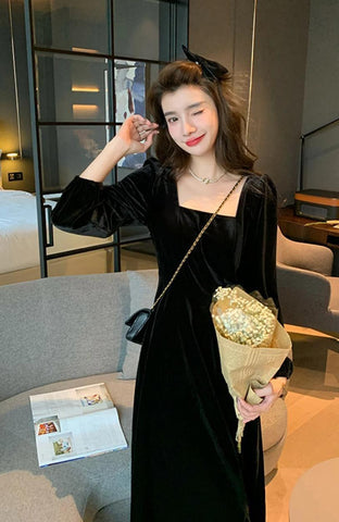 MIDNIGHT VELVET FROCK