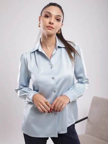 Classic Grey Silk Shirt