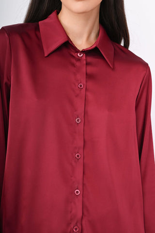 Classic Red Silk Shirt