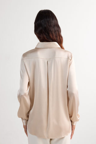 Classic Beige Silk Shirt