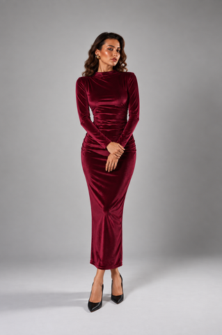 ALESSO PINK VELVET BODYCON
